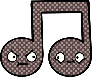 Bir insan tarafından çizilmiş bir notanın çizgi roman tarzı karikatürü