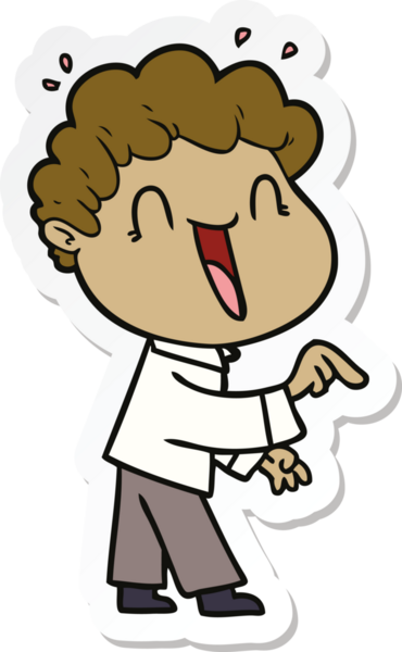 Bir insan tarafından çizilmiş mutlu bir adamın çıkartması.