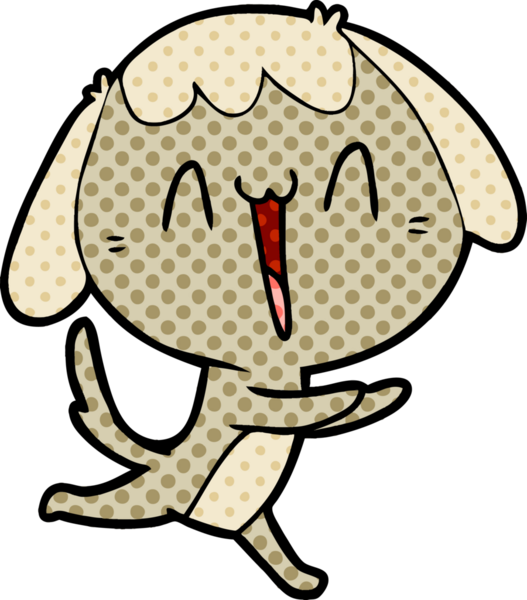 Bir insan tarafından çizilmiş şirin bir çizgi film köpeği.