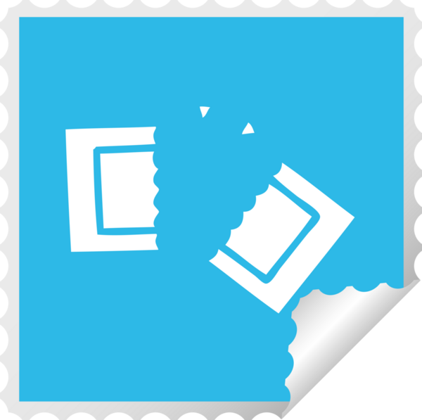 Bir insan tarafından çizilmiş bir sinema biletinin kare soyulmuş çıkartması.