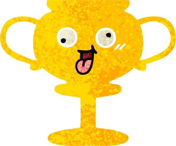 Bir insan tarafından çizilmiş bir kupanın retro illüstrasyon tarzı karikatürü