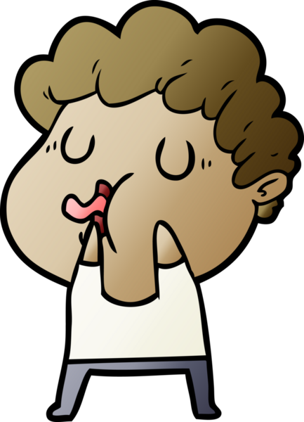 Bir insan tarafından çizilmiş bir karikatür adam.