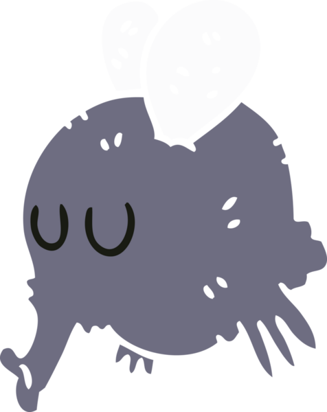 Bir insan tarafından çizilmiş garip bir çizgi film sineği.