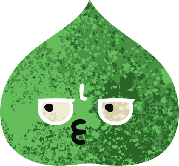 Bir insan tarafından çizilmiş dışavurumsal yaprağın retro çizim tarzı karikatürü