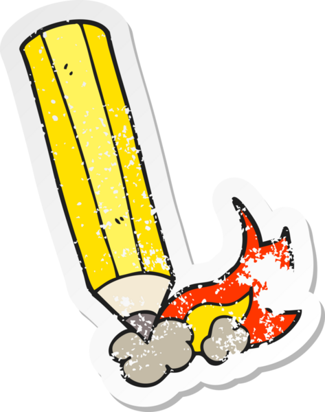 Bir insan tarafından hızlı çizilmiş karikatür kaleminin gerilimli yapıştırması.