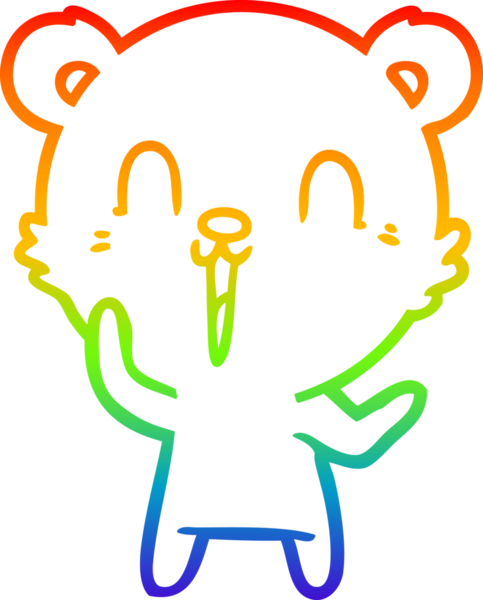 Bir insan tarafından çizilmiş mutlu bir çizgi film ayısının çizimi.