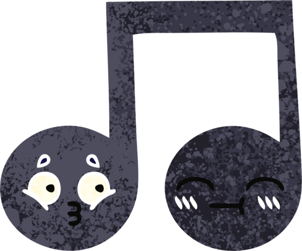 Bir insan tarafından çizilmiş bir notanın retro çizim tarzı karikatürü