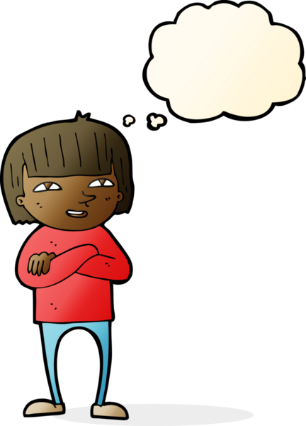 Bir insan tarafından çizilmiş düşünce baloncuğu olan mutlu bir insan çizgi filmi.