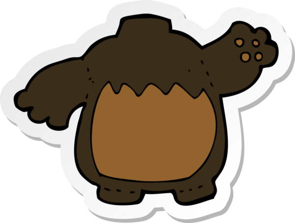 Bir insan tarafından çizilmiş karikatür siyah ayı vücudunun çıkartması.