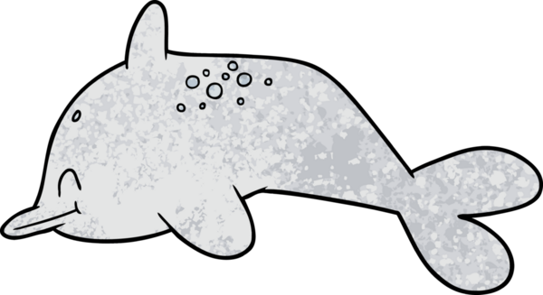 bir insan tarafından çizilmiş karikatür yunusu