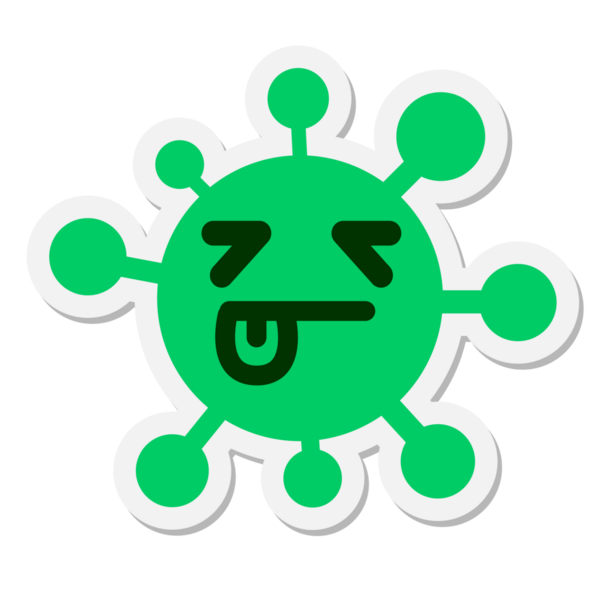 Bir insan tarafından çizilmiş basit bir uyku virüsü etiketi.