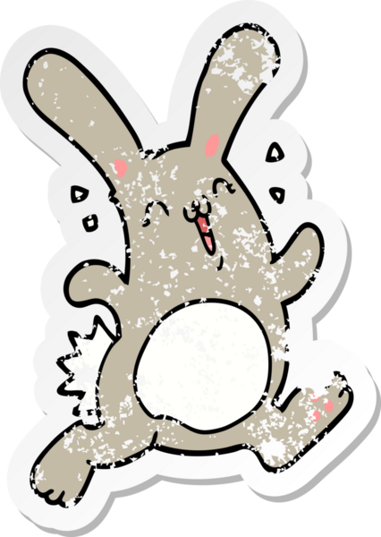 Bir insan tarafından çizilmiş karikatür tavşanı.