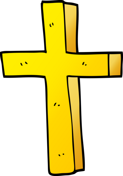 Bir insan tarafından çizilmiş altın haç karalaması.