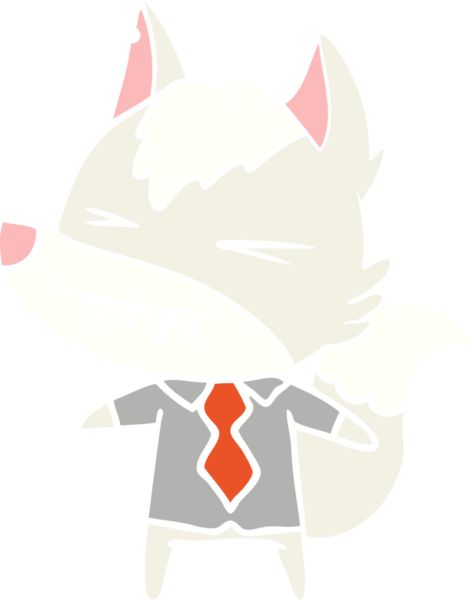 kızgın kurt patron düz renkli çizgi film bir insan tarafından çizildi.