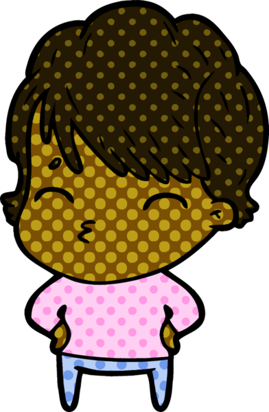 Bir insan tarafından çizilmiş bir çizgi film kadını.