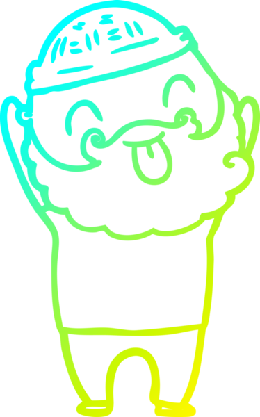 Soğuk gradyan çizgisi, sakallı bir adamın bir insan tarafından çizilmiş dili.