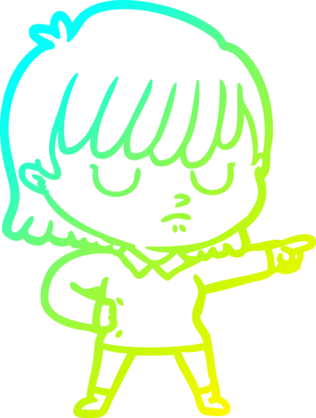 Bir insan tarafından çizilmiş bir karikatür kadın çizimi.