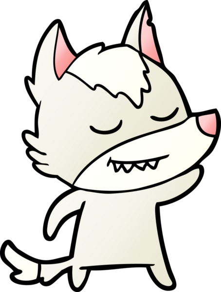 Bir insan tarafından çizilmiş dost canlısı bir kurt.