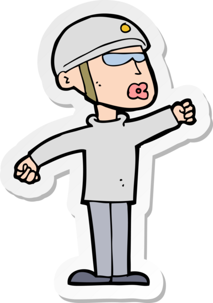 Bir insan tarafından çizilmiş bir karikatür güvenlik görevlisinin çıkartması.