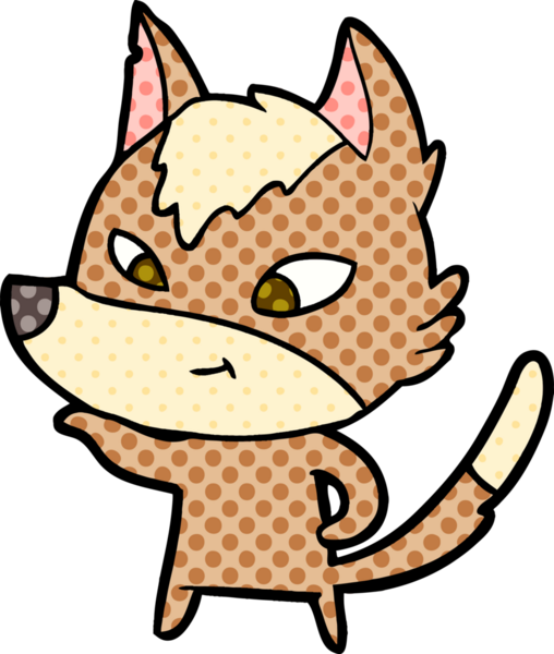 Bir insan tarafından çizilmiş dost canlısı bir kurt.