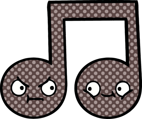 Bir insan tarafından çizilmiş bir notanın çizgi roman tarzı karikatürü