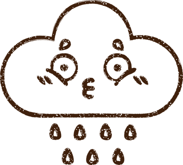 Bir insan tarafından çizilmiş Yağmur Bulutu Kömürü Çizimi