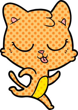 Bir insan tarafından çizilmiş çizgi film kedisi.