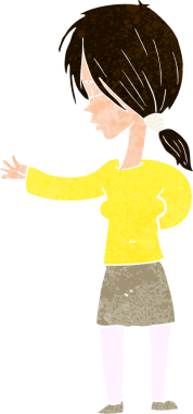 Bir insan tarafından çizilmiş karikatür kadın.