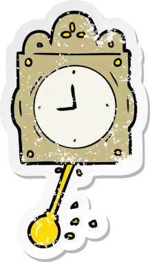 Bir insan tarafından çizilmiş çizgi film saatinin sıkıntılı çıkartması.