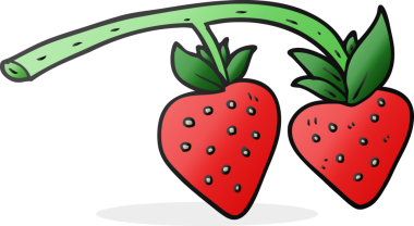 Bir insan tarafından çizilmiş serbest çizim çilekler.