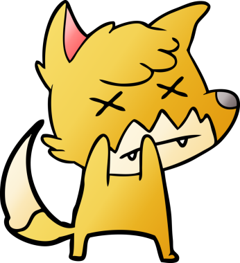 Bir insan tarafından çizilmiş ölü tilki çizgi filmi