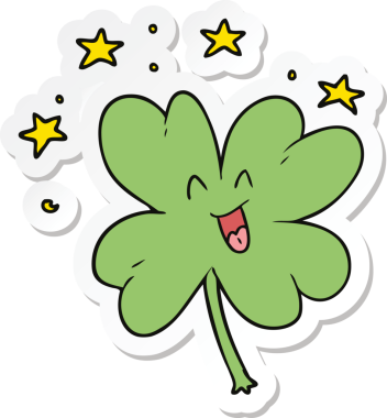 Bir insan tarafından çizilmiş dört yapraklı yonca.