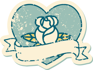 Bir insan tarafından çizilmiş kalp gülü ve bayrağının sembolik dövmeli resmi.