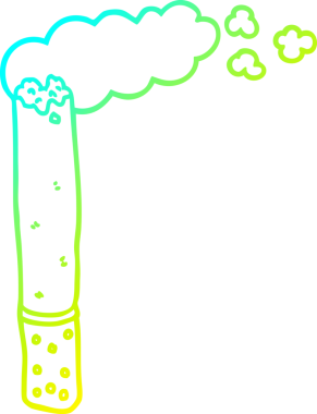 Bir insan tarafından çizilmiş sigara karikatürünün soğuk eğim çizgisi