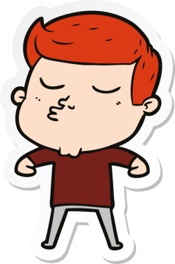 Bir insan tarafından çizilmiş bir çizgi film modelinin çıkartması.