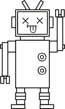 Bir insan tarafından çizilmiş robot çizimi