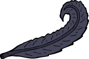 bir insan tarafından çizilmiş karikatür tüyü