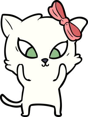 Bir insan tarafından çizilmiş çizgi film kedisi.