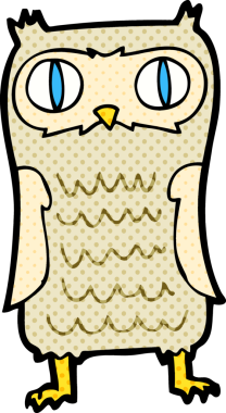 bir insan tarafından çizilmiş bir baykuş.