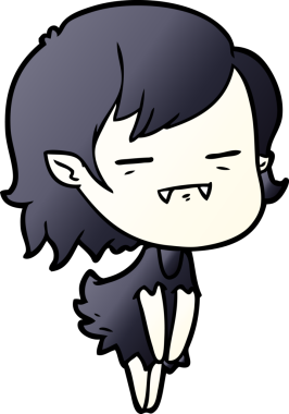 Bir insan tarafından çizilmiş ölümsüz vampir kız çizgi filmi.