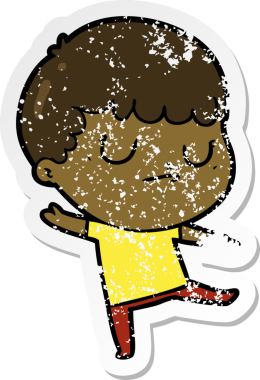 Bir insan tarafından çizilmiş huysuz bir çocuğun sıkıntılı çıkartması.