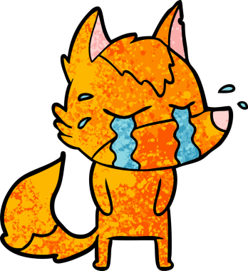 Bir insan tarafından çizilmiş tilki çizgi film karakteri