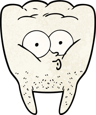 Bir insan tarafından çizilmiş bir çizgi film ıslık dişi.