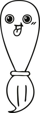 Bir insan tarafından çizilmiş boya fırçasının çizgi çizimi