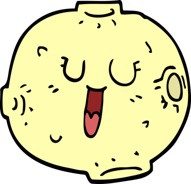 Bir insan tarafından çizilmiş parlak ay karalaması