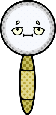 Bir insan tarafından çizilmiş bir büyüteçin çizgi roman tarzı karikatürü