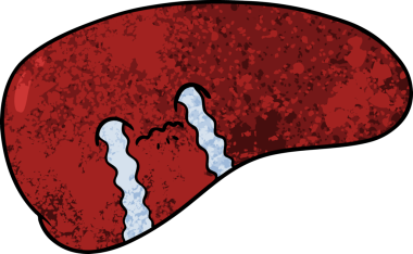 Bir insan tarafından çizilmiş karaciğer ağlaması.