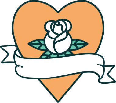 Bir insan tarafından çizilmiş bir kalbin ikonik dövme görüntüsü.