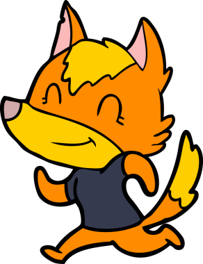 Bir insan tarafından çizilmiş tilki çizgi film karakteri