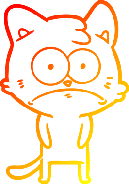 Bir insan tarafından çizilen çizgi film karakterinin sıcak gradyan çizimi